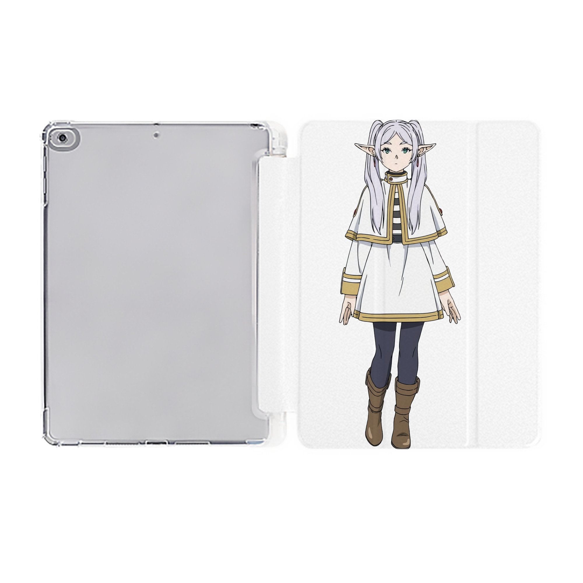 （画像用） 葬送のフリーレン Frieren IPad ケース ペン収納付き 三つ折りスタンド PUレザー×シリコン 対応機種9.5/10.5/10.9インチ